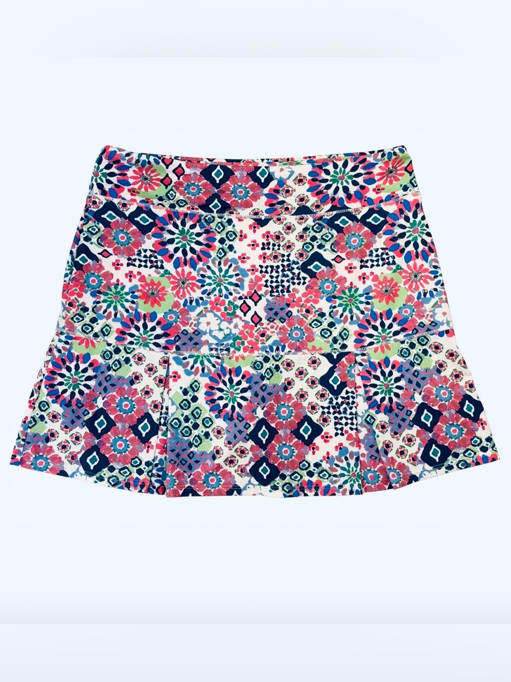 Reel Legends Beach Comber Pink Multicolor Floral Mosaic Skater Skort size Small